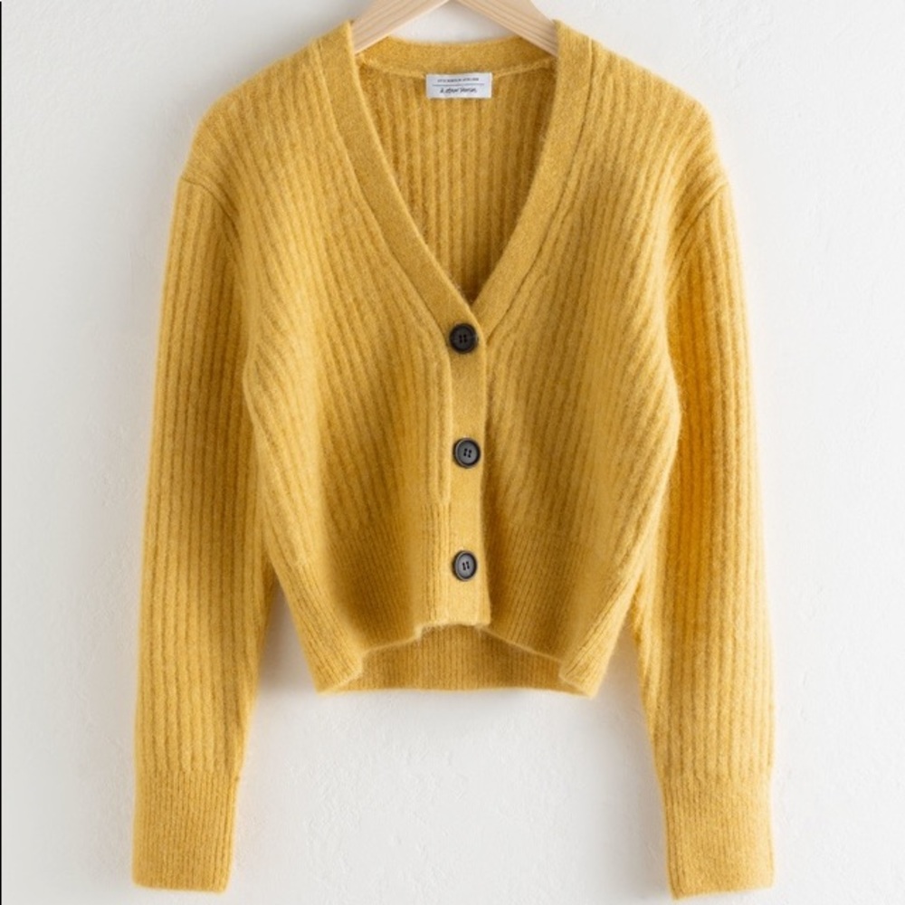 Other stories wool blend cardigan in yellow NWOT